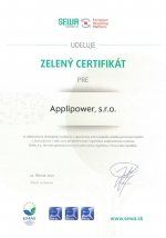 SEWA - Zelený certifikát